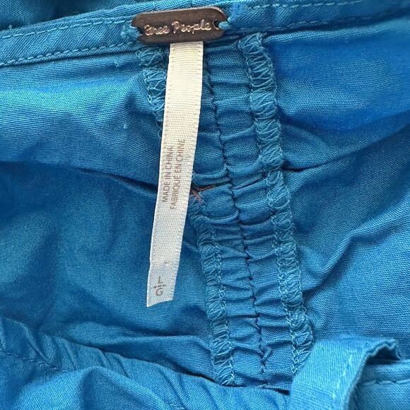 Free People L Bali Babe Royal Blue Bodycon Gather Cotton Halter Y2K Dress - Picture 4 of 10